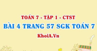 Bài 4 trang 57 SGK Toán 7 chân trời sáng tạo tập 1